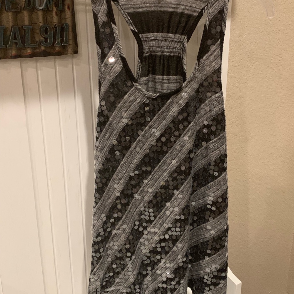 Sequined razor back tank